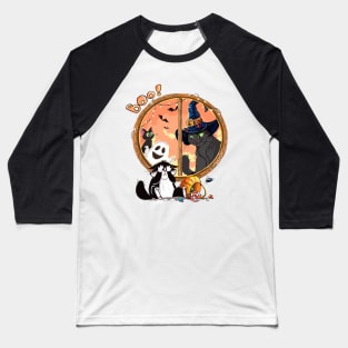 Boo! Halloween window and cute cats Baseball T-Shirt